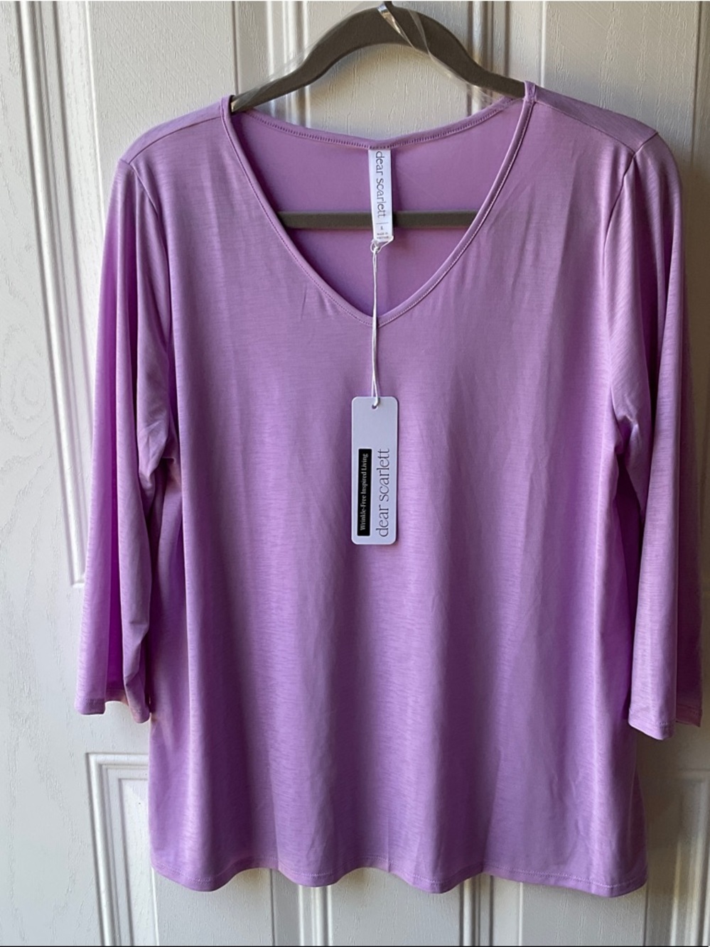 dear scarlett Lilac V-Neck Long Sleeve Blouse